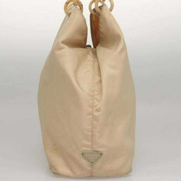 PRADA Hand Bag Nylon Beige Silver - Picture 6 of 12